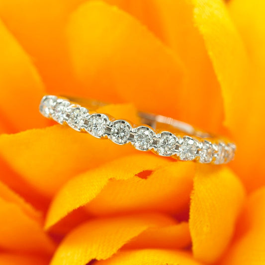 14K 0.38CT DIAMOND HALF ETERNITY BAND