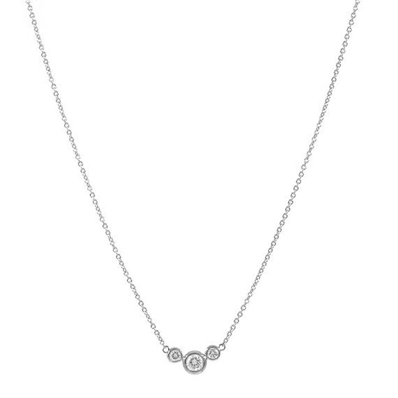 14K 3 DIAMOND BEZEL NECKLACE