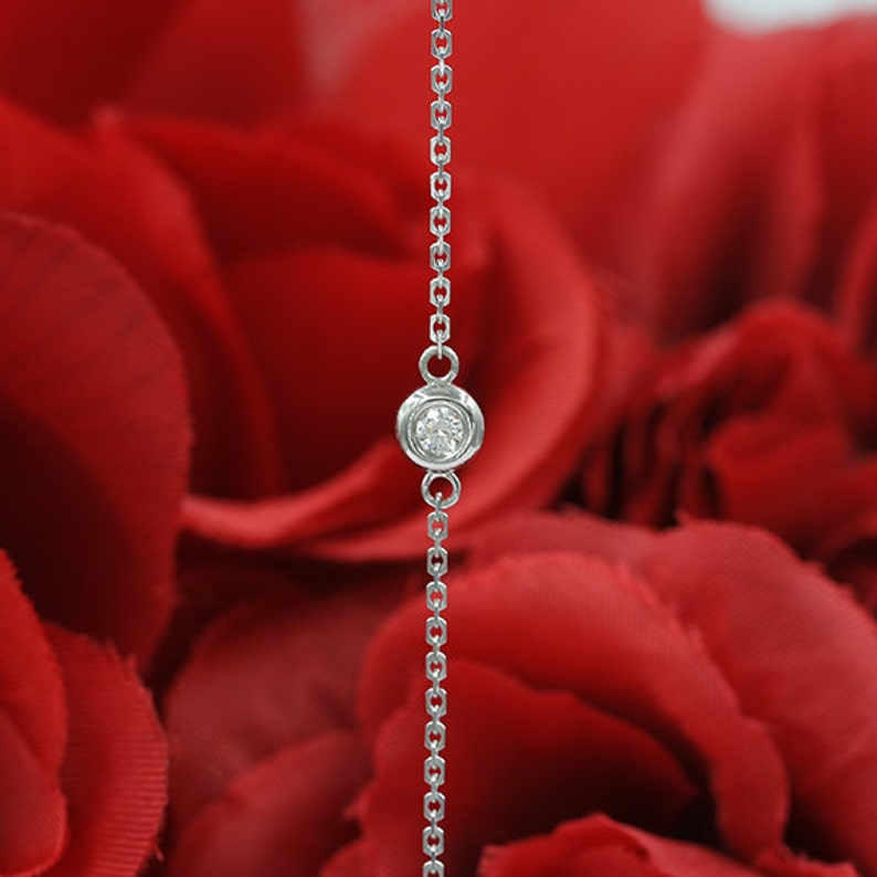 14K 0.10CT DIAMOND BEZEL BRACELET