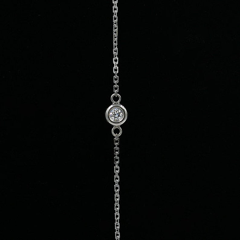 14K 0.10CT DIAMOND BEZEL BRACELET