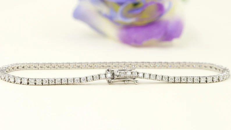 14K 1.8MM DIAMOND FULL ETERNITY TENNIS BRACELET