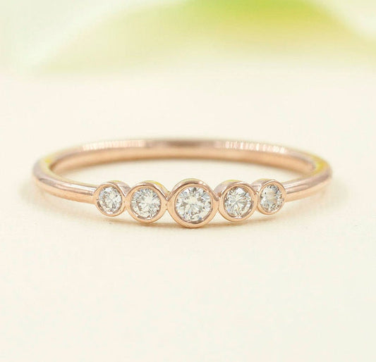 14K 0.18CT DIAMOND BEZEL BAND