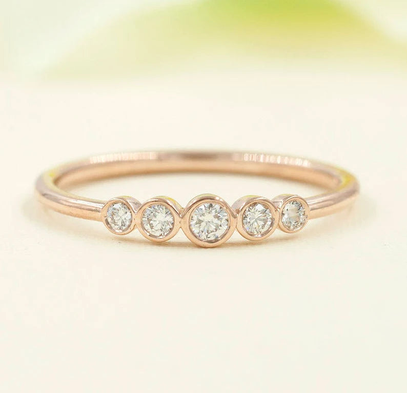 14K 0.18CT DIAMOND BEZEL BAND