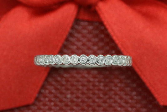 14K 0.27CT DIAMOND BEZEL 3/4 ETERNITY BAND