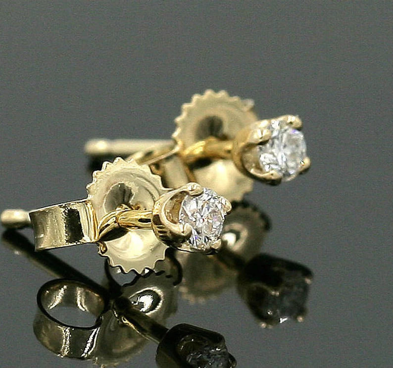 14K DIAMOND STUD EARRING