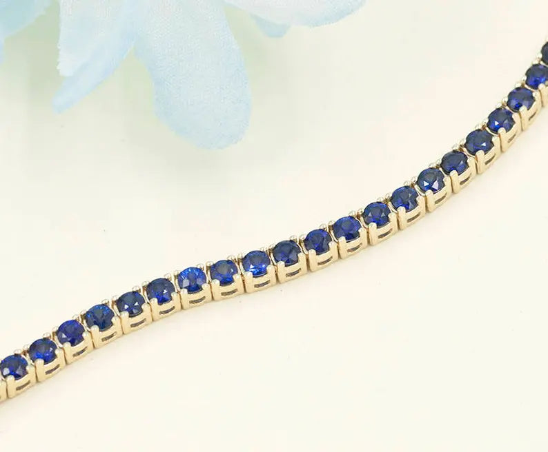 14K SAPPHIRE FULL ETERNITY TENNIS BRACELET