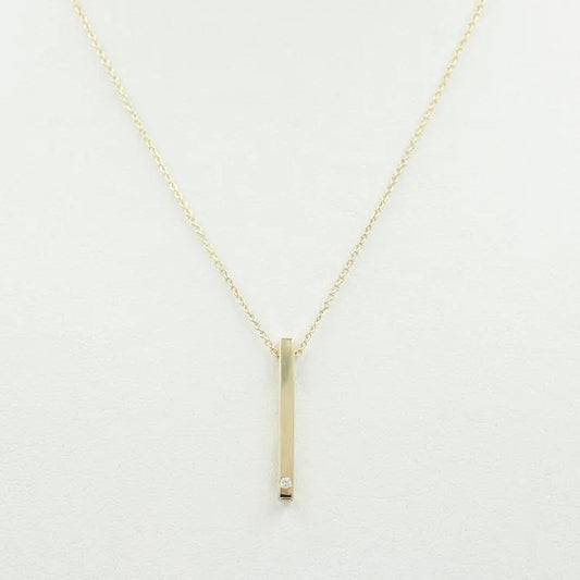 14K 1 DIAMOND BAR NECKLACE