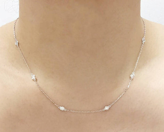 14K 10 DIAMOND BY THE YARD NECKLACE