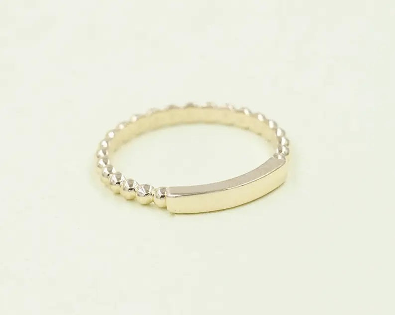 14K MINI BAR BEADED BAND