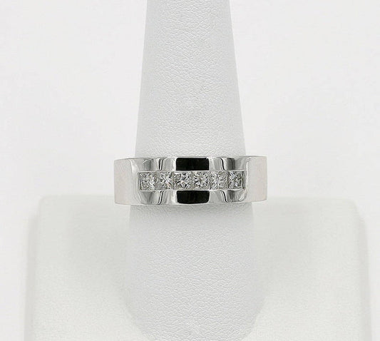 14K PRINCESS CUT DIAMOND CHANNEL BAND