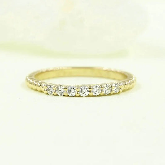 14K 7 DIAMOND BEADED BAND