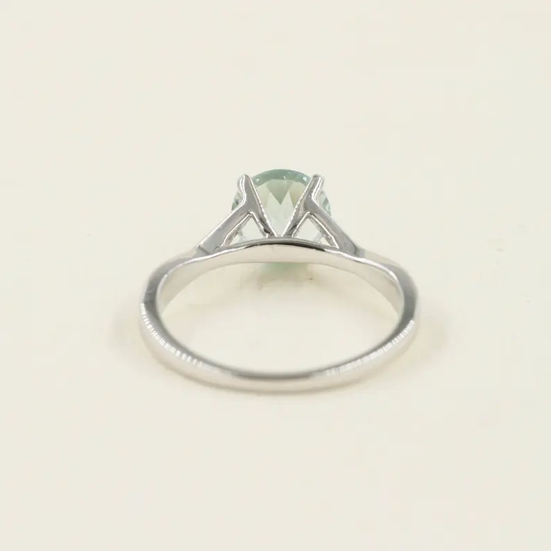 14K AQUAMARINE TWIST SOLITAIRE RING