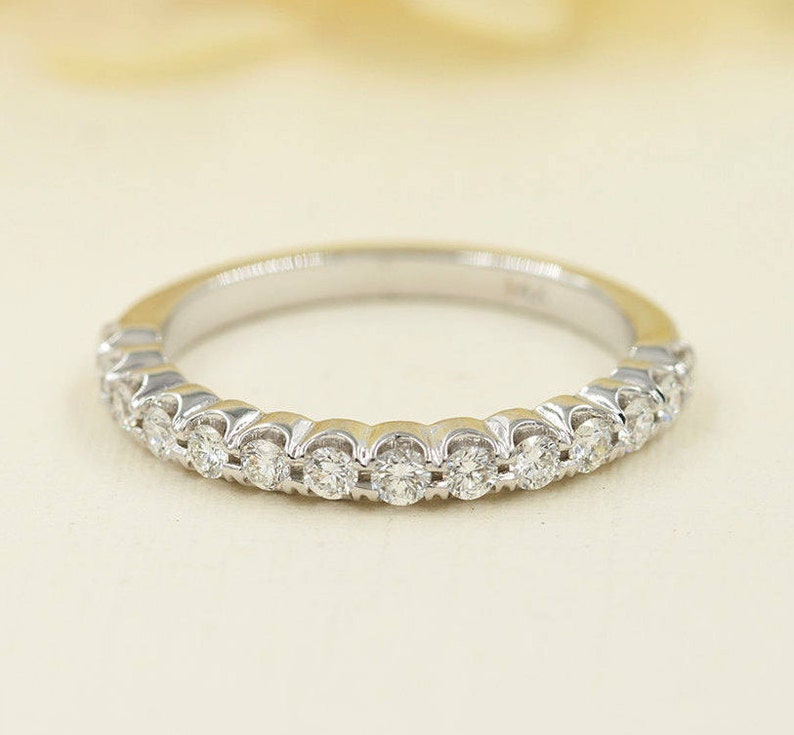 14K 0.38CT DIAMOND HALF ETERNITY BAND