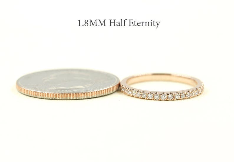 14K 0.21CT DIAMOND HALF ETERNITY 1.8MM BAND