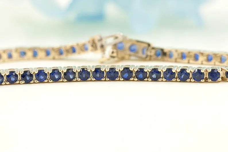 14K SAPPHIRE FULL ETERNITY TENNIS BRACELET