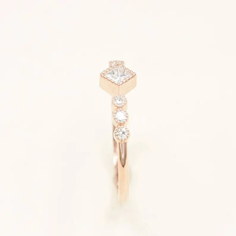 14K PRINCESS CUT DIAMOND RING