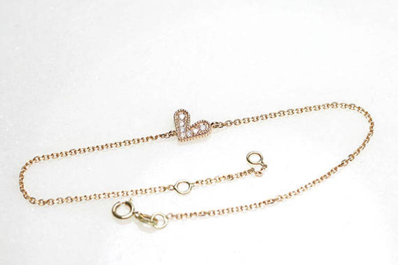 14K DIAMOND HEART BRACELET