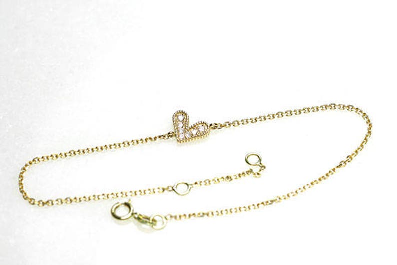 14K DIAMOND HEART BRACELET