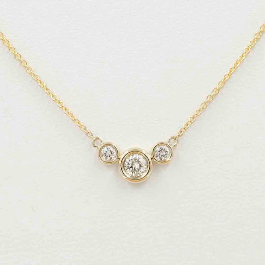 14K 3 DIAMOND BEZEL NECKLACE