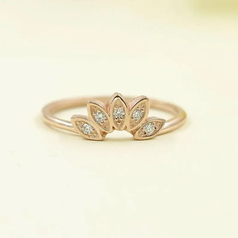 14K DIAMOND MARQUISE SHAPE CROWN BAND