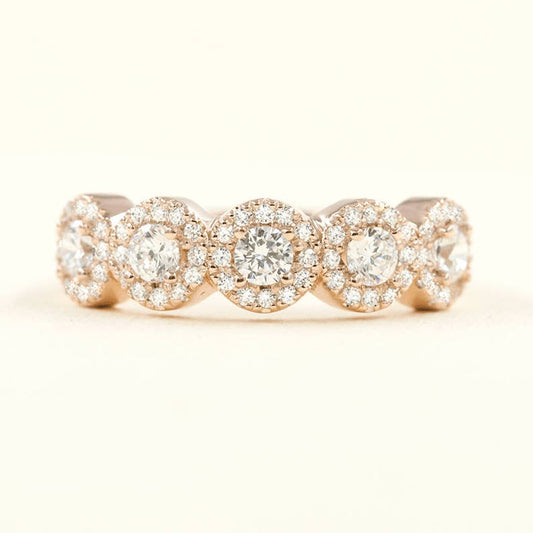 14K 0.50CT ROUND DIAMOND HALO BAND