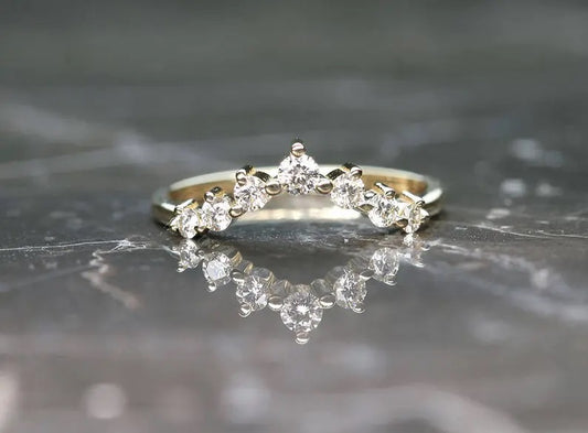 14K 0.25CT DIAMOND CROWN BAND