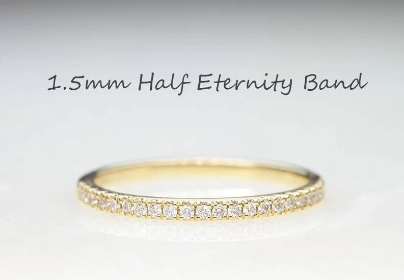 14K 0.18CT DIAMOND HALF ETERNITY 1.5MM BAND