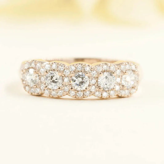 14K 0.55CT DIAMOND HALO BAND