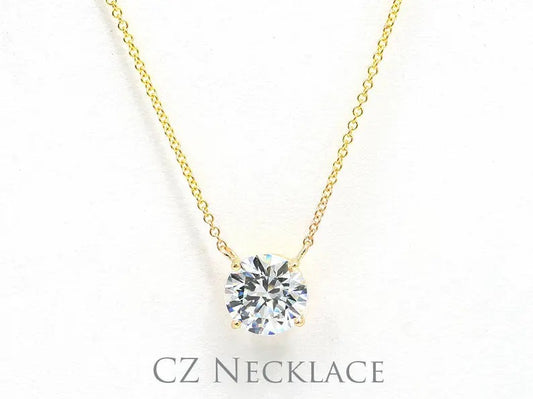 14K 2CT SWAROVSKI CZ SOLITAIRE NECKLACE