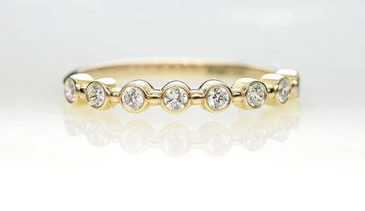 14K 0.27CT DIAMOND BEZEL BAND