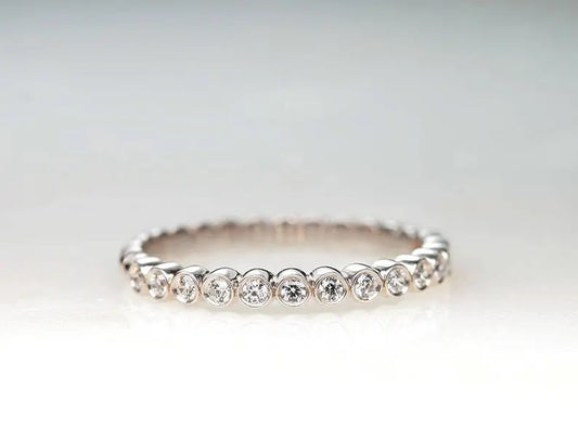 14K 0.25CT DIMAMOND BEZEL BEADED BAND