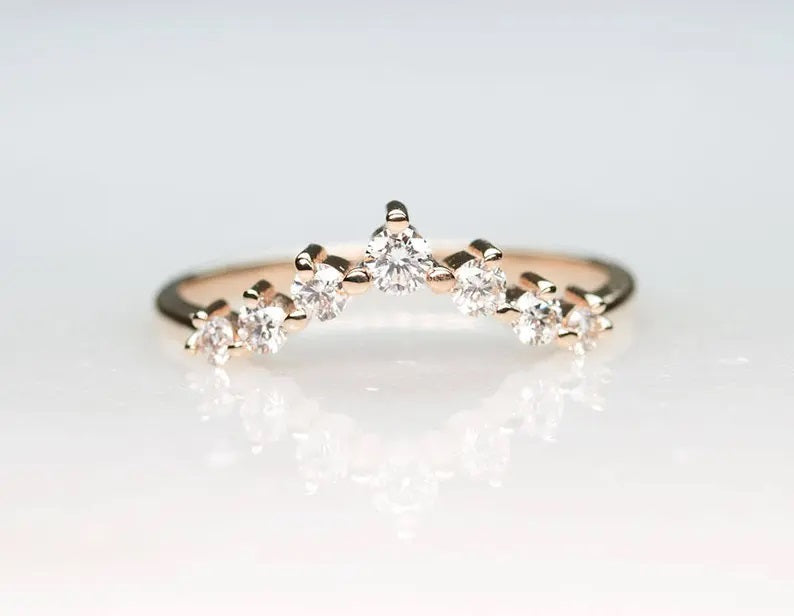 14K 0.25CT DIAMOND CROWN BAND