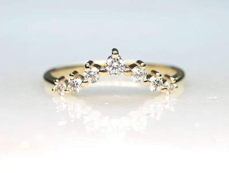 14K 0.25CT DIAMOND CROWN BAND