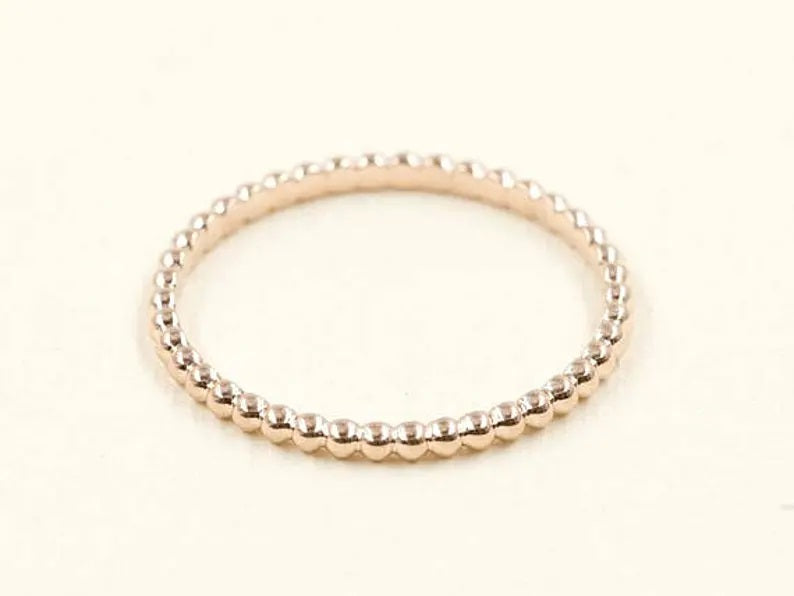 14K BEADED BAND