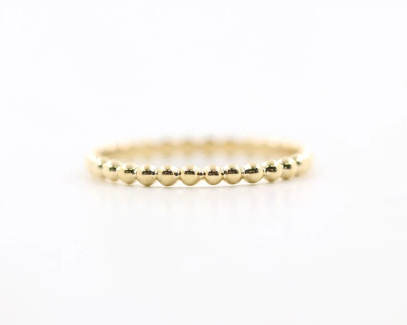 14K BEADED BAND