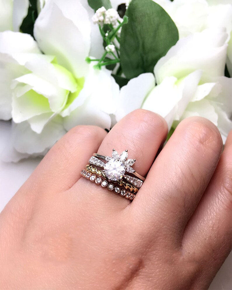 14K 1CT MOISSANITE DIAMOND ENGAGEMENT RING