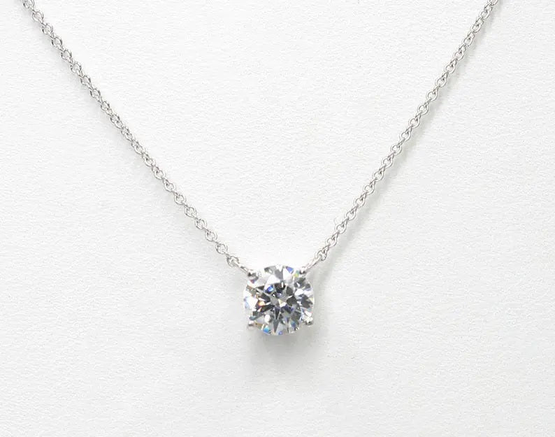 14K 2CT SWAROVSKI CZ SOLITAIRE NECKLACE