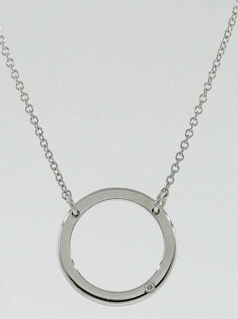 14K 1 DIAMOND CIRCLE NECKLACE