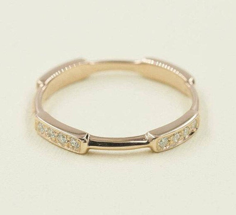 14K 4 DIAMOND BAR BAND