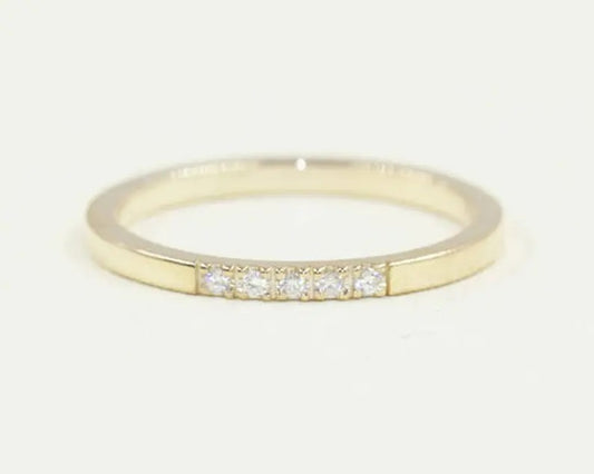 14K 5 DIAMOND SQUARED EDGE BAND