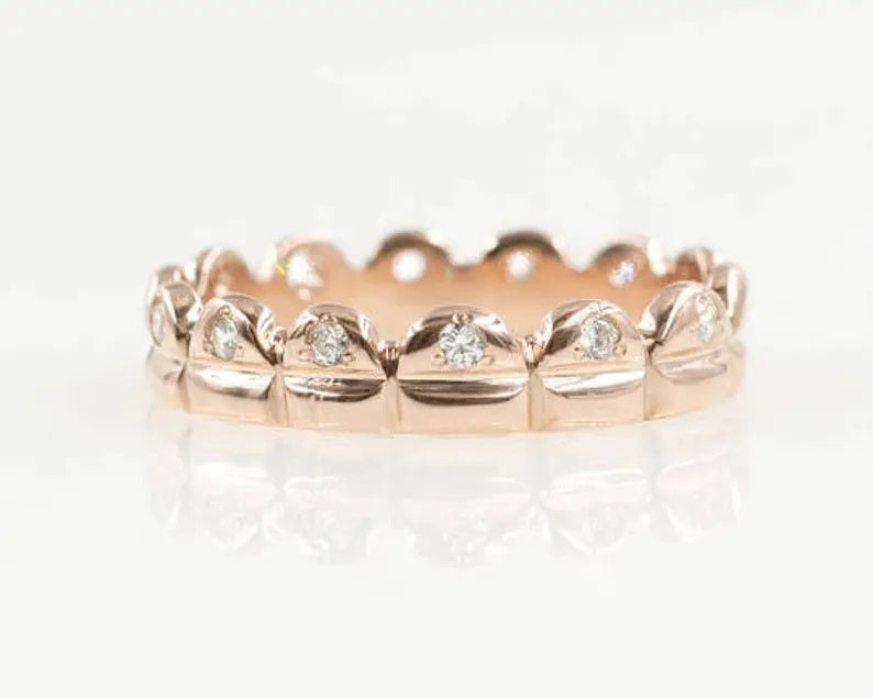 14K 0.15CT DIAMOND CROWN BAND