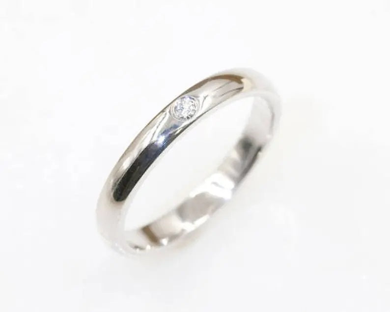 14K 1 DIAMOND ROUND 3MM BAND