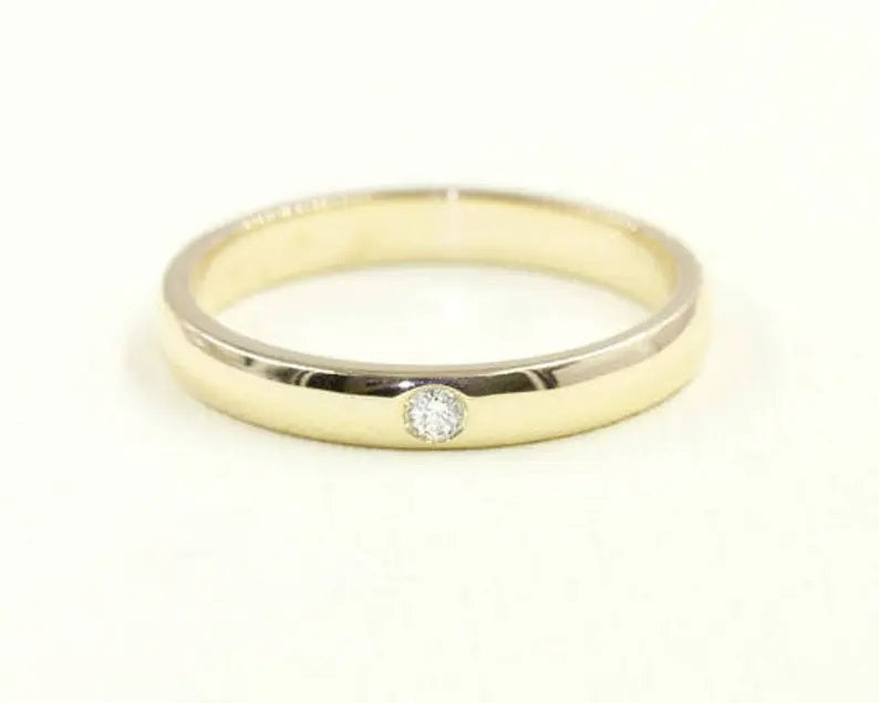 14K 1 DIAMOND ROUND 3MM BAND