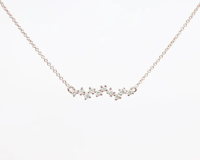 14K DIAMOND ZIGZAG NECKLACE