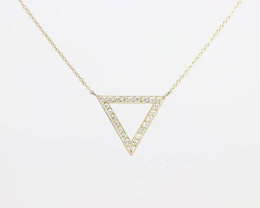 14K 0.35CT DIAMOND TRIANGLE NECKLACE