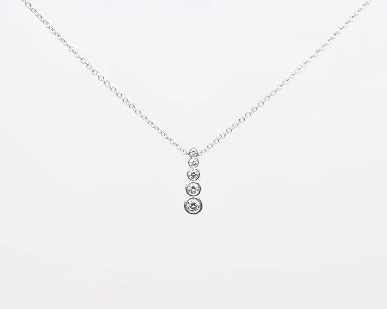 14K 5 DIAMOND BEZEL NECKLACE