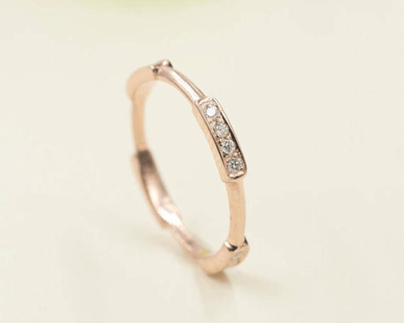 14K 4 DIAMOND BAR BAND