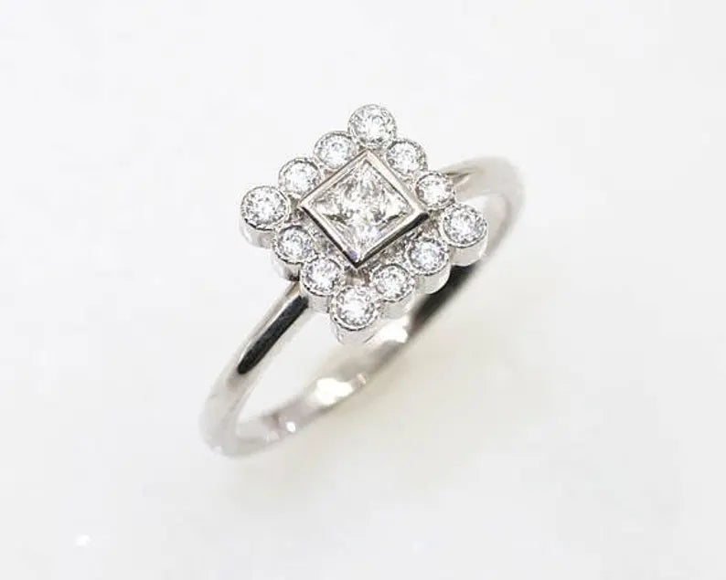 14K DIAMOND SQUARE RING