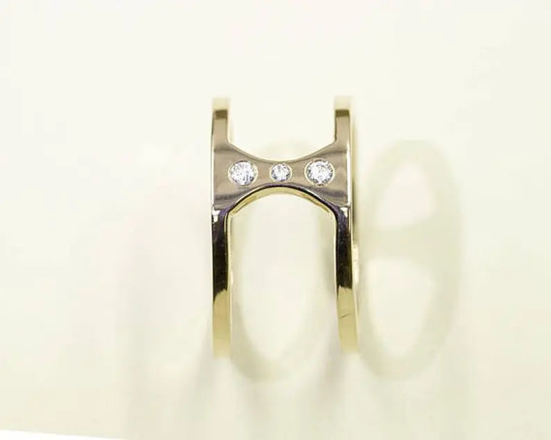 14K 3 DIAMOND GUARD RING