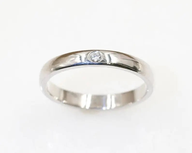 14K 1 DIAMOND ROUND 3MM BAND